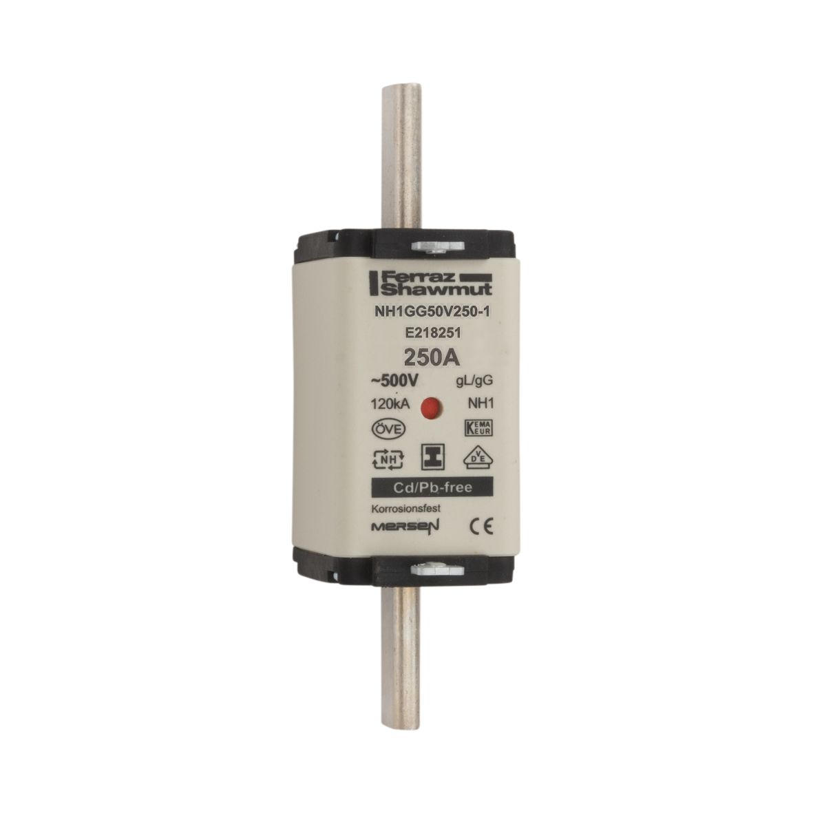 E218251 - NH fuse-link gG, 500VAC, size 1, 250A double indicator/insulated tags
